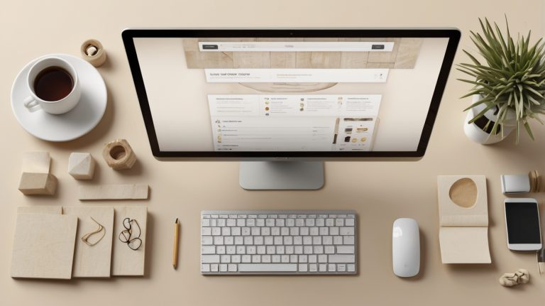 Website builder on a desktop